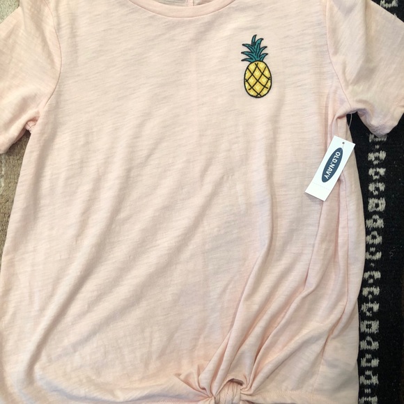 Girls Peach color top with pineapple embroidered - Picture 2 of 3